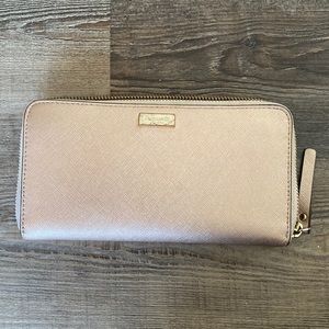 Kate Spade Zip Around Wallet - Rose Gold-ish color